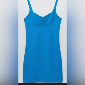 Zara Corset Bustier Mini Bodycon blue dress